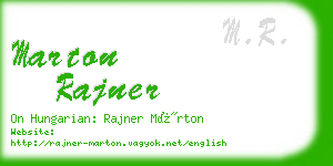 marton rajner business card